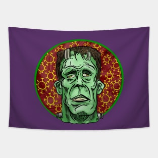 Frankensteins Monster portrait with covid patern for Halloween 2020 Tapestry