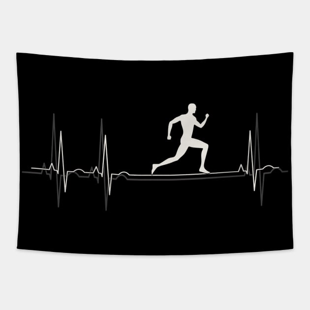 Heartbeat Running - I Love Running Tapestry by Jose Luiz Filho