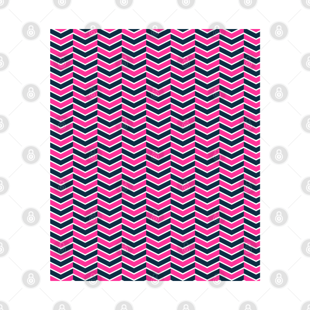 Hot Pink, Navy Blue, and White Chevron Arrow Pattern by squeakyricardo