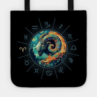 ZODIAC Aries - Astrological ARIRS - ARIRS - ZODIAC sign - Van Gogh style - 12 Tote