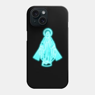 Blue Neon Virgin Mary Phone Case