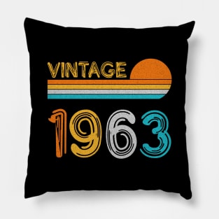 Vintage 1963 Happy 60th Birthday Retro Pillow