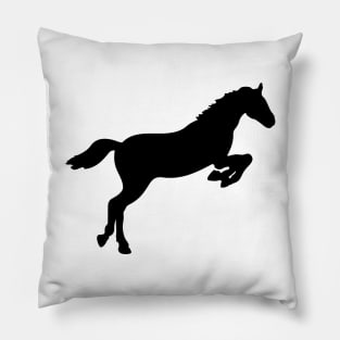 Black Horse Silhouette Pillow