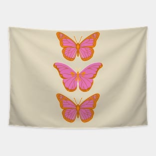 Pink and Orange Butterflies Tapestry