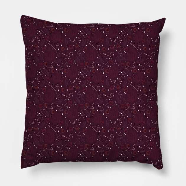 Leo Constellation Pattern Pillow by VenusAndMoon