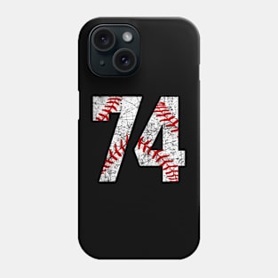 Vintage #74 Baseball Laces Baseball Mom Jersey Love Baseball Phone Case