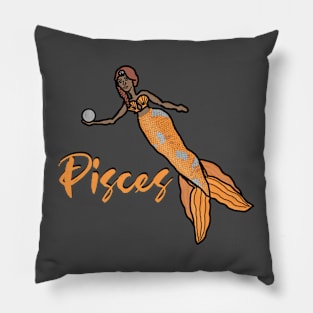 "Pisces" Mermaid Graphic Pillow