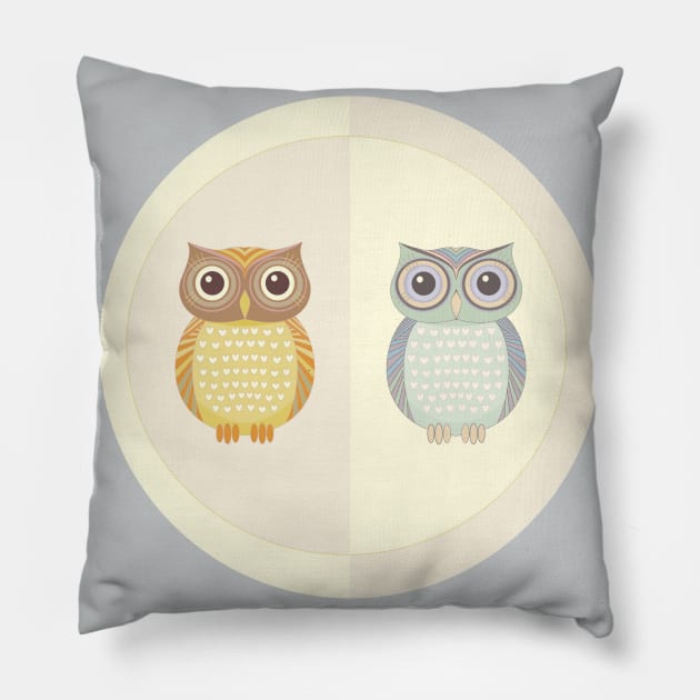 Two Owls Pillow by JeanGregoryEvans1