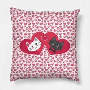 Love. Cats. Hearts. Forever Pillow