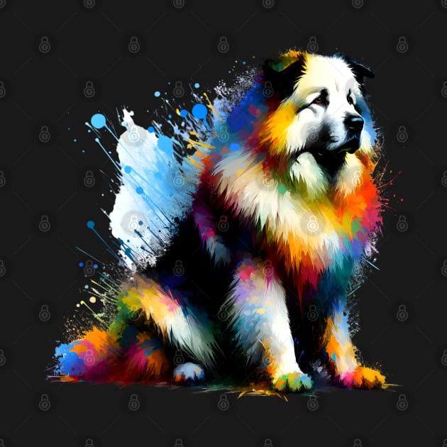 Romanian Mioritic Shepherd Dog in Artistic Splash Style by ArtRUs