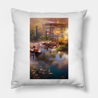 The Coffee Teal ocean pond | sunset pond Cafe Pillow