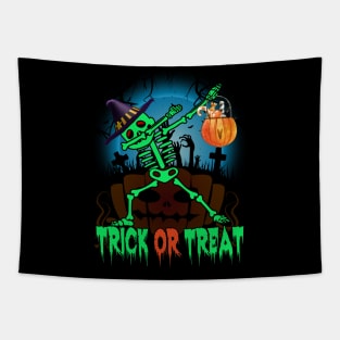 Kids Cute Boys Halloween Dabbing Skeleton Tapestry