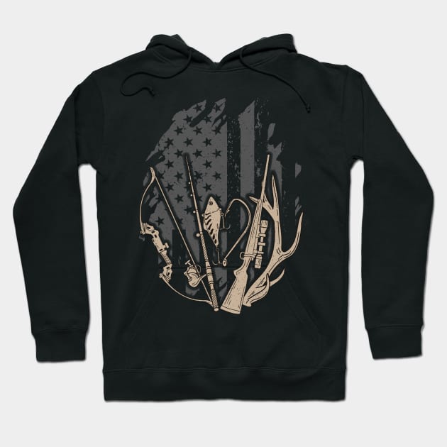 American Flag Fishing And Hunting Gifts Patriotic USA Hunter