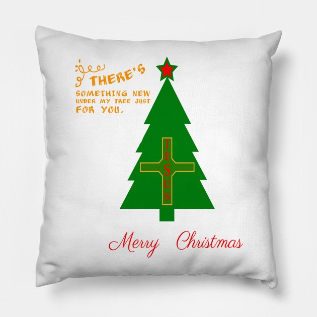 MERRY CHRISTMAS SOMETHING NEW JESUS T-SHIRT Pillow by phemalepheonix8