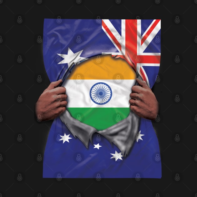 India Flag Australian Flag Ripped - Gift for Indian From India by Country Flags