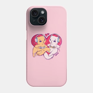 Purrfect Love - Gaming Cats Couple Phone Case