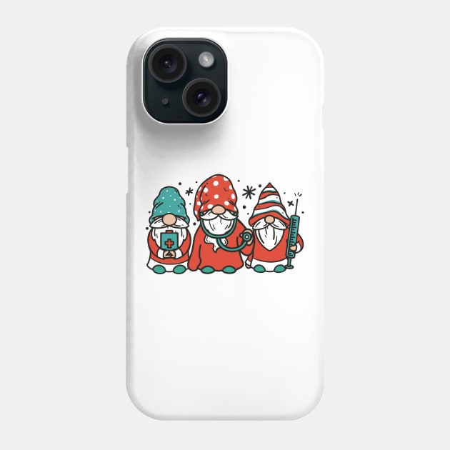 Healing Holiday Christmas Nurse Gnomes Phone Case by Life2LiveDesign