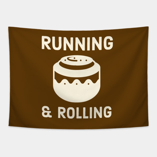 Cinnamon Roll Running and Rolling Pastry Chef Tapestry by PodDesignShop