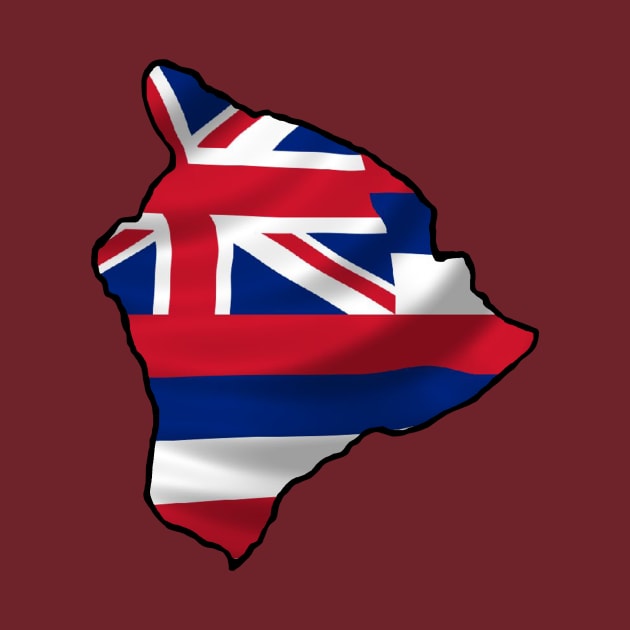 Big Island Hawaiian Flag by Puna Coast