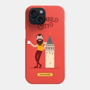 Istanbul city poster Phone Case