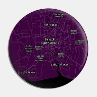 Bangkok deep purple map Pin