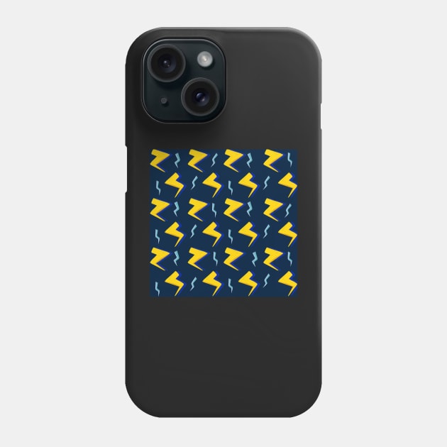 Yellow and Blue Lightning Bolt Phone Case by kelnan