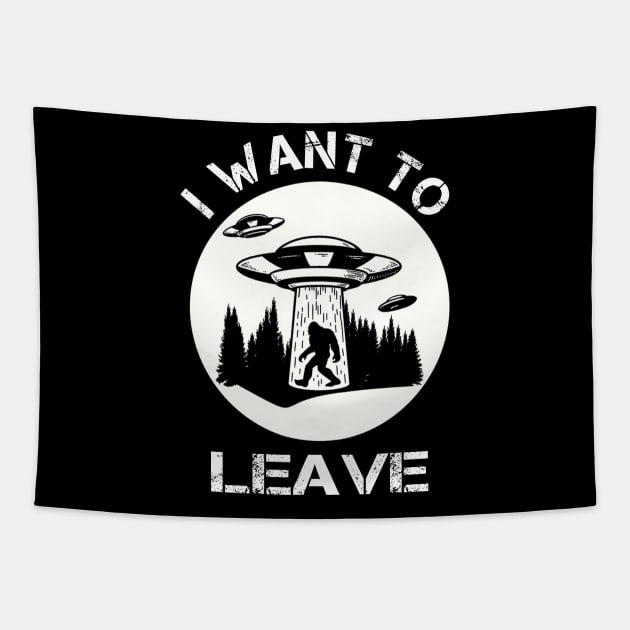 I Want To Leave Funny Gift Tapestry by Daphne R. Ellington