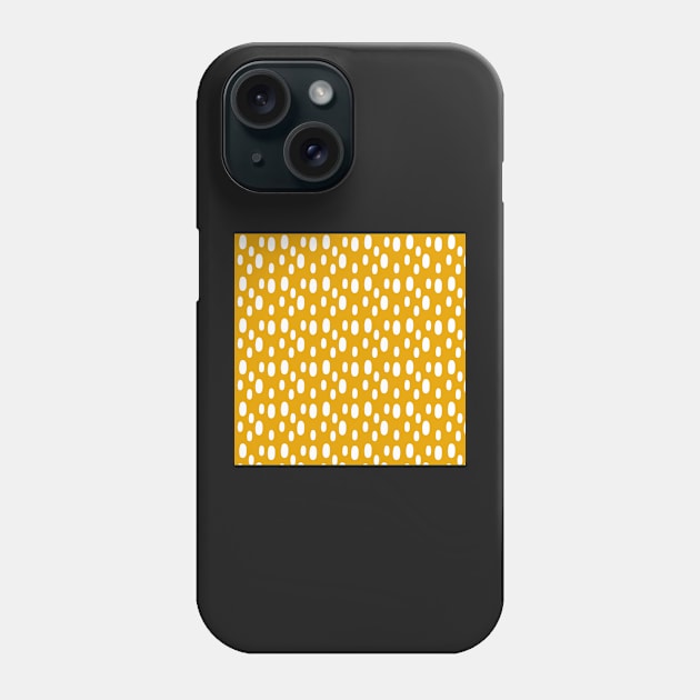 Yellow pattern with white spots Phone Case by bigmoments