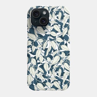 Minimalist Leaf Line Art Illustration as a Seamless Surface Pattern Design Phone Case