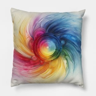 Psychedelic looking abstract illustration of Swirls Pillow