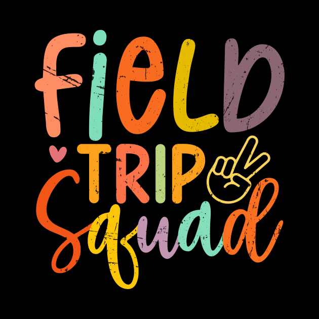 Smile Face Field Trip Squad Retro Groovy Field Day 23 Hippie by KRMOSH