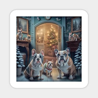 CHRISTMAS DOGS: French Bulldogs special Christmas edition Magnet