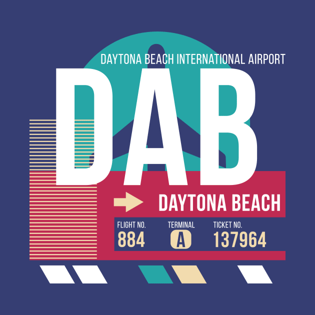 Daytona Beach, Florida (DAB) Airport Code Baggage Tag by SLAG_Creative