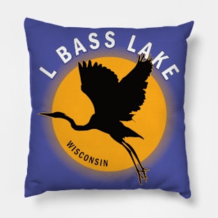 L Bass Lake in Wisconsin Heron Sunrise Pillow