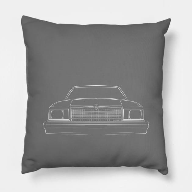 1979 Chevy Malibu - front stencil, white Pillow by mal_photography