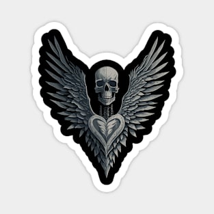 Winged Skeleton Occult Dark Satanic Witchcraft Emo Goth Magnet