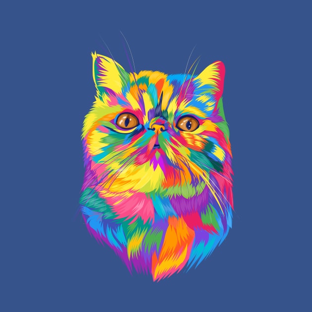 Colorful cute cat rainbow by Fadmel