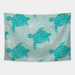 SEA Turtle Love Pattern Tapestry