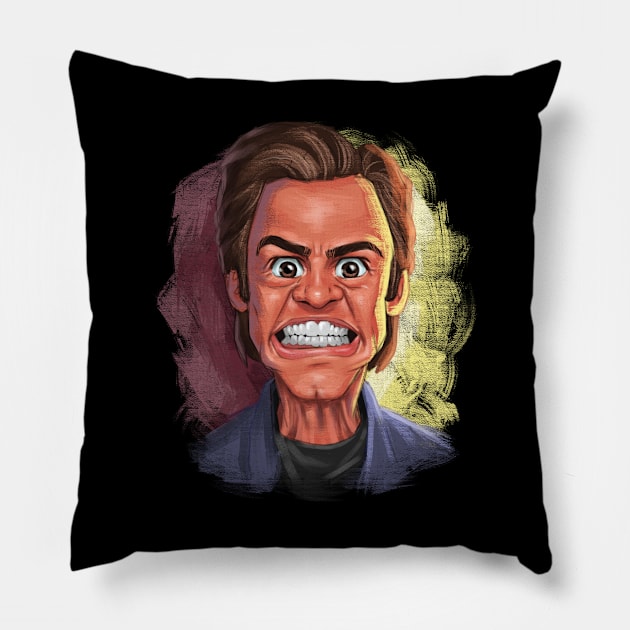 Jim Carrey Digital Painting Pillow by Manlangit Digital Studio