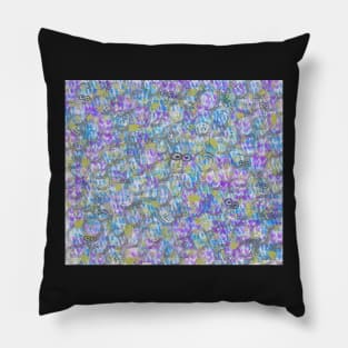 Daily Commute. Abstract design in pastel colors and muted tones. Inspired by modern workday travel as people perform their daily commute. Pillow