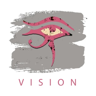 The Eye of Horus Vision in Grey & Pink T-Shirt