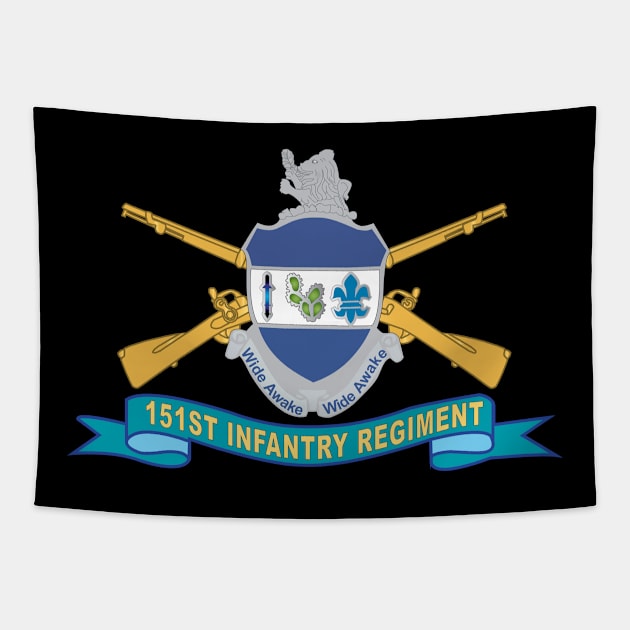 151st Infantry Regiment w Br - DUI - Ribbon X 300 Tapestry by twix123844