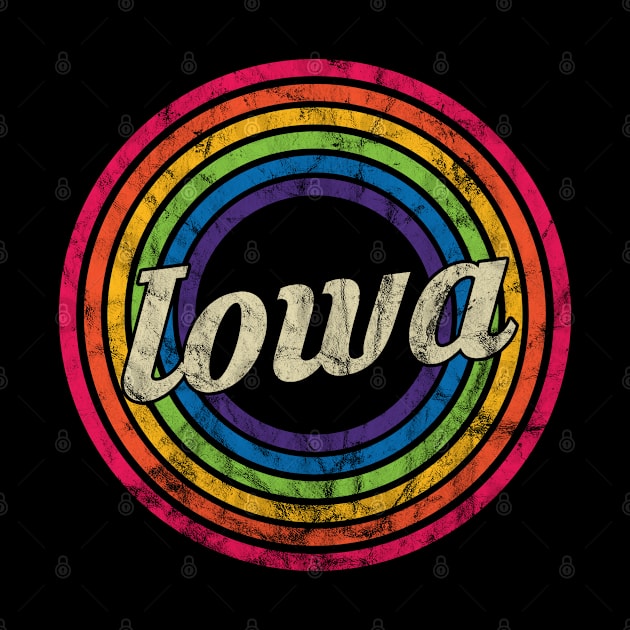 Iowa - Retro Rainbow Faded-Style by MaydenArt