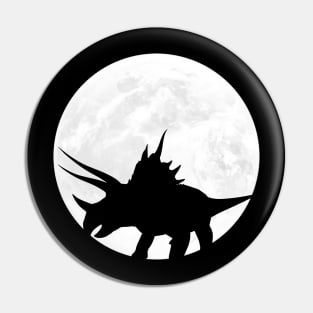 Triceratops in Full Moon Pin