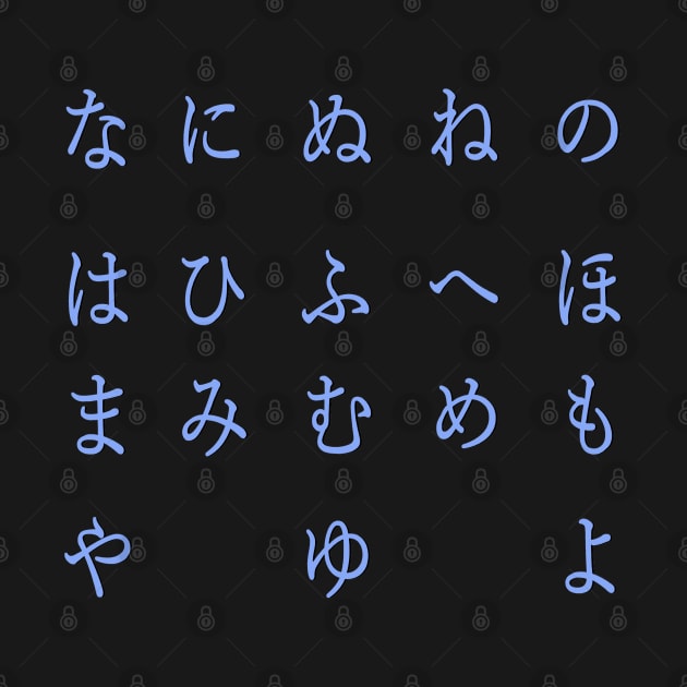 japanese alphabet - hiragana - part 2 blue by persa