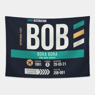 Bora Bora (BOB) Airport Code Baggage Tag Tapestry