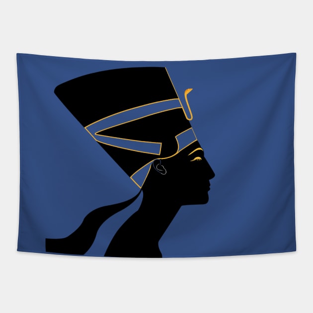 Gold & Black Nefertiti Tapestry by CRWPROD