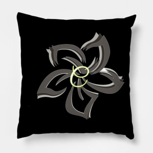 Letter C on tribal plumeria Pillow