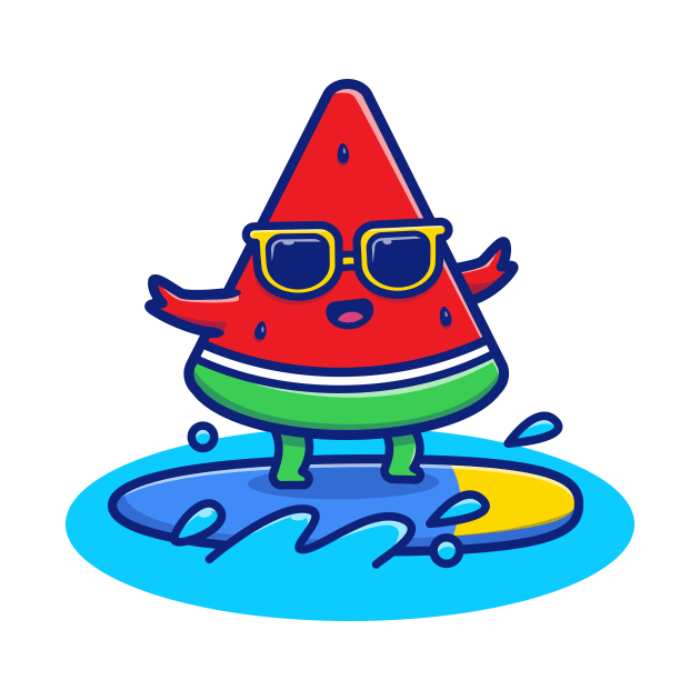 Cute Watermelon Surfing by Catalyst Labs