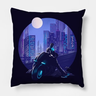 Cyberpunk blues Pillow